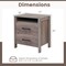 Grey Engineered Wood Farmhouse Nightstand with Dual Drawers and Open Shelf